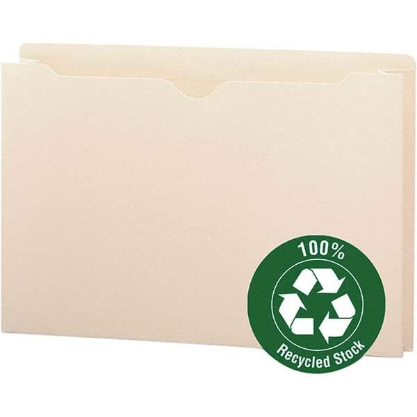 SMEAD - 14-3/4 x 9-1/2", Legal, Manila, File Folders with Top Tab - 11 Point Stock, Straight Tab Cut Location - Americas Industrial Supply