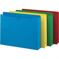 SMEAD - 11-3/4 x 9-1/2", Letter Size, Assorted Colors, File Folders with Top Tab - 11 Point Stock, Straight Tab Cut Location - Americas Industrial Supply