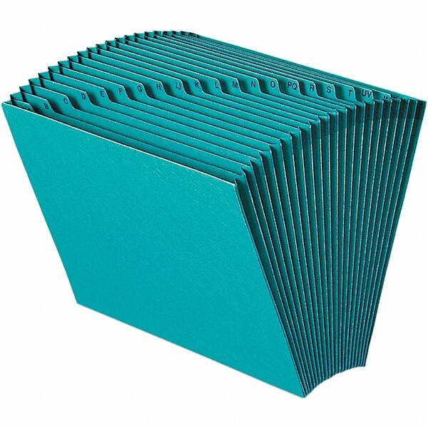 SMEAD - 12 x 10", Letter Size, Teal, A-Z Indexed Expanding Files - Assorted Tab Cut Location - Americas Industrial Supply