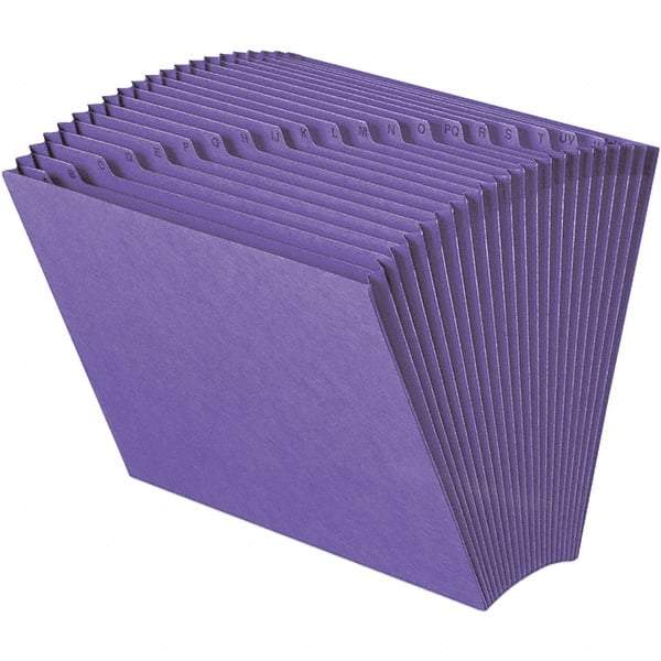 SMEAD - 12 x 10", Letter Size, Purple, A-Z Indexed Expanding Files - Assorted Tab Cut Location - Americas Industrial Supply