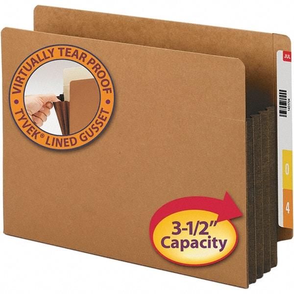 SMEAD - 12-1/4 x 9-1/2", Letter Size, Dark Brown, 3-1/2" Expanding Wallet - Straight Tab Cut Location - Americas Industrial Supply