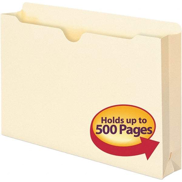 SMEAD - 14-3/4 x 9-1/2", Legal, Manila, File Folders with Top Tab - 11 Point Stock, Straight Tab Cut Location - Americas Industrial Supply