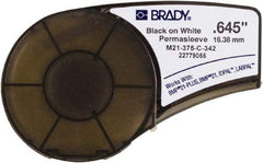 Brady - 0.645" Wide, White Heat Shrinkable Polyolefin Heat Shrink Tubing - For BMP21 Plus Portable Label Printer, IDPAL Handheld Label Maker - Americas Industrial Supply