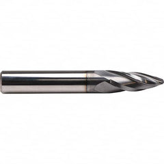 Emuge - 8mm Small End Diam, 25mm LOC, Solid Carbide 3 Flute Tapered Circle Segment Oval Form End Mill - AlCr Finish, 68mm OAL, 8mm Shank Diam, Spiral Flute, 30° Helix - Americas Industrial Supply