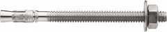 Powers Fasteners - 1/2" Diam, 1/2" Drill, 7" OAL, 2-3/4" Min Embedment Wedge Expansion Concrete Anchor - 304 Stainless Steel, Hex Nut Head, Hex Drive, 5-1/4" Thread Length - Americas Industrial Supply