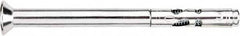 Powers Fasteners - 1/4" Diam, 5/16" Drill, 2-1/4" OAL, 1-3/4" Min Embedment Sleeve Concrete Anchor - 1018 Steel, Zinc-Plated Finish, Flat Head, Combination Slotted/Phillips Drive, 2-1/4" Thread Length - Americas Industrial Supply