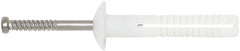 Powers Fasteners - 1/4" Diam, 1/4" Drill, 1-1/2" OAL, 3-5/8" Min Embedment Hammer Drive Concrete Anchor - 304 Nylon/Stainless Steel, Flat Head, Hammer Drive - Americas Industrial Supply