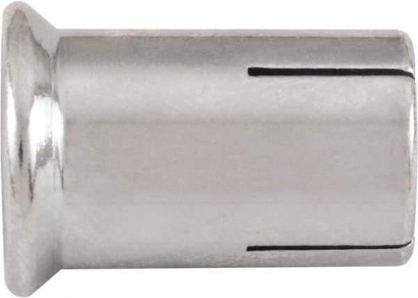 Powers Fasteners - 1/4" Diam, 3/8" Drill, 5/8" OAL, Drop-In Concrete Anchor - 1008 Carbon Steel, Zinc-Plated Finish, Hammer Drive, 3/8" Thread Length - Americas Industrial Supply