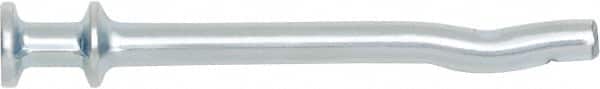 Powers Fasteners - 1/4" Diam, 1/4" Drill, 2-3/4" OAL, 1" Min Embedment Pin Anchor Concrete Anchor - 1038 Carbon Steel, Zinc-Plated Finish, Flat Head, Hammer Drive - Americas Industrial Supply