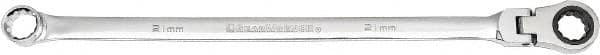 GearWrench - 21mm 12 Point Ratcheting Box Wrench - Double End, 1-7/32" Head Diam x 9/16" Head Thickness, 18-11/16" OAL, Chrome Finish - Americas Industrial Supply