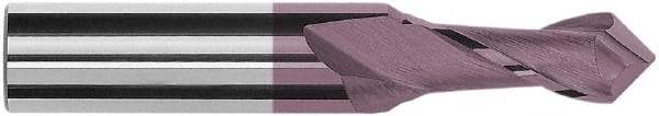 Magafor - 1.5mm Diam, 0.12" LOC, 2 Flute, 120° Point Angle, Solid Carbide Drill Mill - Hard'X Finish, 1-1/2" OAL, 0.059" Shank Diam - Americas Industrial Supply