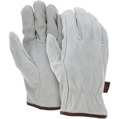 Drivers Glove - Natural Pearl Gray Split Leather - Select Grade - Straight Thumb - Size Medium - Americas Industrial Supply