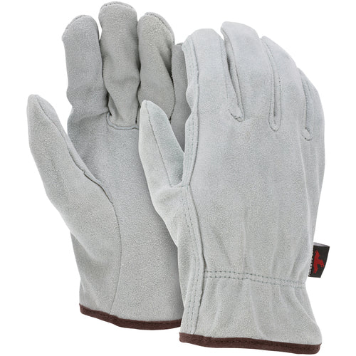 Drivers Glove - Natural Pearl Gray Split Leather - Select Grade - Straight Thumb - Size Small - Americas Industrial Supply