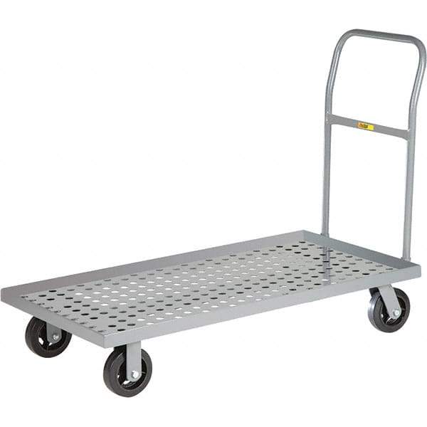 Little Giant - 1,600 Lb Capacity Steel Platform Truck - Steel Deck, 24" OAW, 48" Platform Length, Mold On Rubber Casters - Americas Industrial Supply