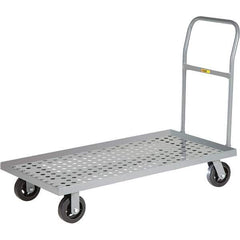 Little Giant - 1,600 Lb Capacity Steel Platform Truck - Steel Deck, 24" OAW, 36" Platform Length, Mold On Rubber Casters - Americas Industrial Supply