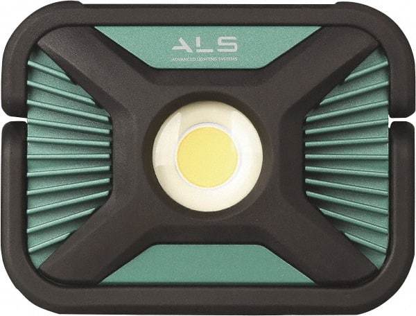 Advanced Lighting Systems - 7.2 Volt, Black & Turquoise Spot Light - 2,000 Lumens, Rechargeable Battery, LED Lamp - Americas Industrial Supply