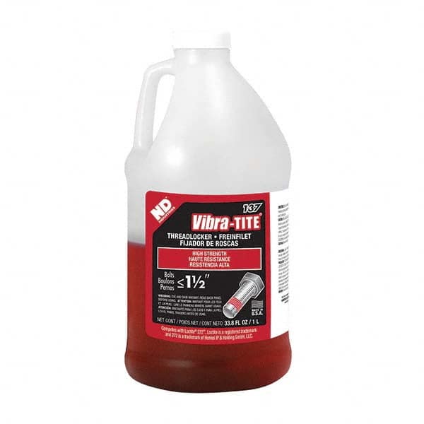 Vibra-Tite - 1 L Jug, Red, High Temp/High Strength Threadlocker - Americas Industrial Supply