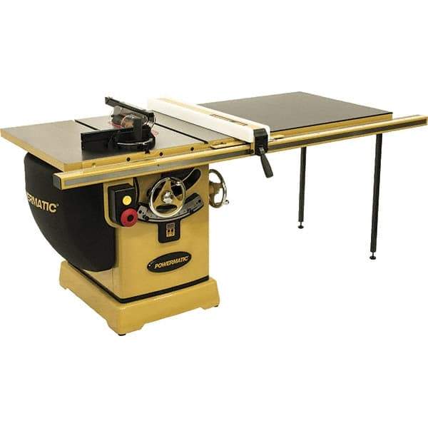 Powermatic - 10" Blade Diam, 5/8" Arbor Diam, 1 Phase Table Saw - 5 hp, 230 Volt, 11-1/4" Cutting Depth - Americas Industrial Supply