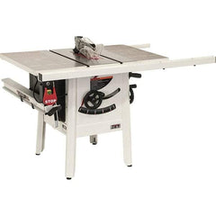 Jet - 10" Blade Diam, 5/8" Arbor Diam, 1 Phase Table Saw - 1-3/4 hp, 27" Wide, 115 Volt, 3-1/8" Cutting Depth - Americas Industrial Supply