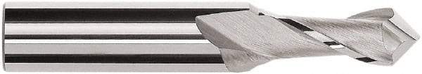 Magafor - 0.1mm Diam, 0.008" LOC, 2 Flute, 90° Point Angle, Solid Carbide Drill Mill - Bright Finish, 1-1/2" OAL, 0.118" Shank Diam - Americas Industrial Supply