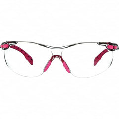 3M - Clear Lenses, Frameless Safety Glasses - Anti-Fog, Pink, Black Frame, Size Universal, Wrap Around - Americas Industrial Supply