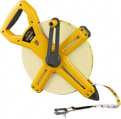 Komelon - 300' x 1/2" Yellow Fiberglass Blade Tape Measure - 1/8" Graduation, Yellow ABS Plastic Case - Americas Industrial Supply