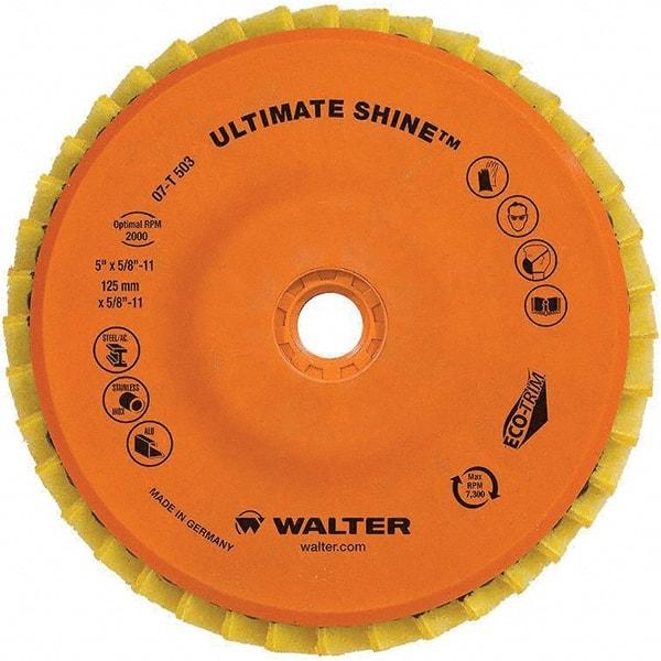 WALTER Surface Technologies - 4-1/2" Disc Diam, 5/8-11 Center Hole, Type 27 Aluminum Oxide Flap Disc - 7,300 Max RPM, Cloth Backing, Arbor Attaching System, Non-Woven - Americas Industrial Supply