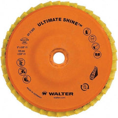 WALTER Surface Technologies - 4-1/2" Disc Diam, 5/8-11 Center Hole, Type 27 Aluminum Oxide Flap Disc - 7,300 Max RPM, Cloth Backing, Arbor Attaching System, Non-Woven - Americas Industrial Supply