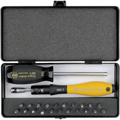 Wiha - Magnetic Screwdriver with 32-Piece Tamperproof Bit Set - Phillips & Torx Tip - Americas Industrial Supply