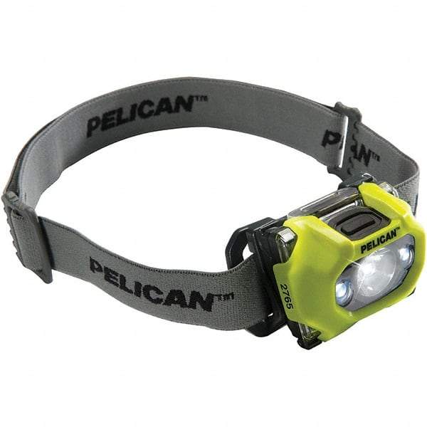 Pelican Products, Inc. - White LED Bulb, 155 Lumens, Hands-free Flashlight - Yellow Polycarbonate Body, 3 AAA Alkaline Batteries Included - Americas Industrial Supply