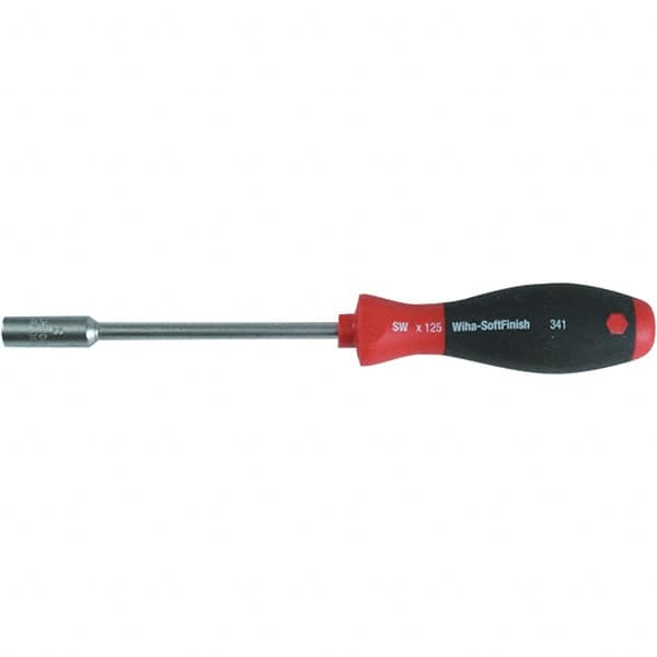 Wiha - 5.5mm Solid Shaft Magnetic Tip Nutdriver - Cushion Grip Handle, 9-13/32" OAL - Americas Industrial Supply