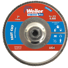 ‎7″ Vortec Pro Abrasive Flap Disc, Angled, Aluminum Backing, 60Z, 5/8″-11 UNC Nut - Americas Industrial Supply