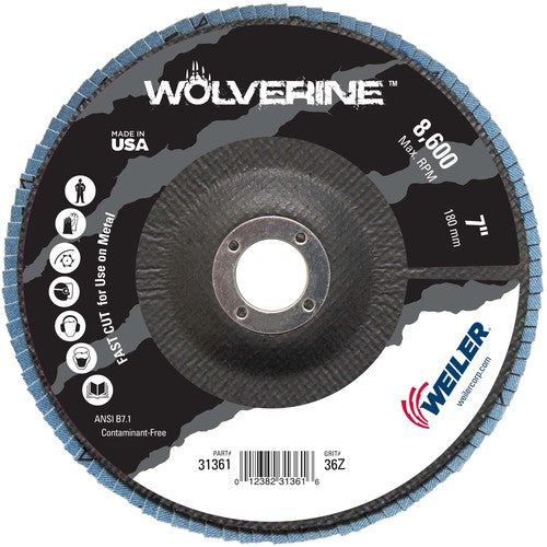 7″ Vortec Pro Abrasive Flap Disc, Angled, Phenolic Backing, 36Z, 7/8″ Arbor Hole - Americas Industrial Supply