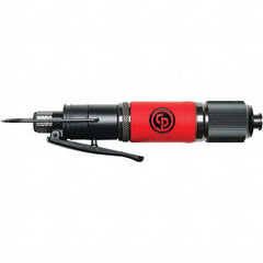 Chicago Pneumatic - 1/4" Bit Holder, 1,300 RPM, Pistol Grip Handle Air Screwdriver - 3.7 to 10.3 Ft/Lb Torque, 1/4" Inlet, 14.8 CFM - Americas Industrial Supply