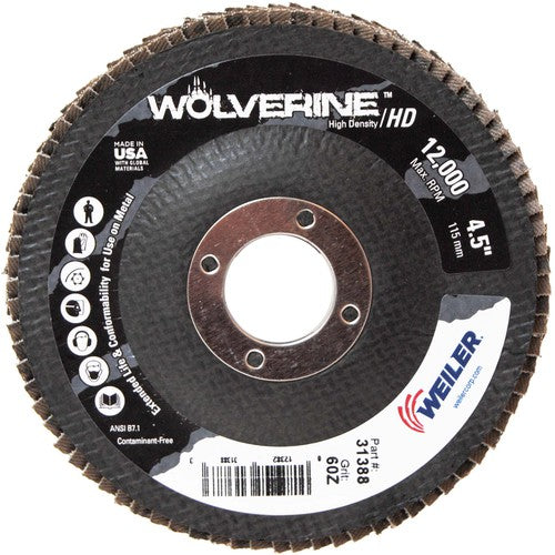 4 1/2″ - 7/8″ - 60 Grit - T29 Zirconium Wolverine Fast Cut Flap Disc - Americas Industrial Supply