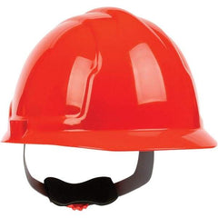 PRO-SAFE - ANSI Type I, Class E Rated, 4-Point, Ratchet Adjustment Hard Hat - Hi-Viz Orange, Standard Brim - Americas Industrial Supply