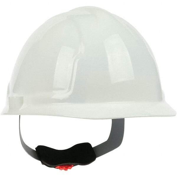 PRO-SAFE - ANSI Type I, Class E Rated, 4-Point, Ratchet Adjustment Hard Hat - White, Standard Brim - Americas Industrial Supply