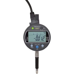 Mitutoyo - 0 to 1/2" Range, 0.00005, 0.0001 & 0.0005" Graduation, Electronic Drop Inidicator - Flat Back, 0.0001" Accuracy, LCD Display, Inch & Metric - Americas Industrial Supply