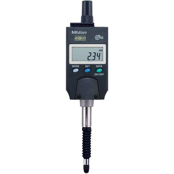 Mitutoyo - 0 to 5mm Range, 0.001 & 0.01mm Graduation, Electronic Drop Inidicator - Lug Back, 0.003mm Accuracy, LCD Display, Metric - Americas Industrial Supply
