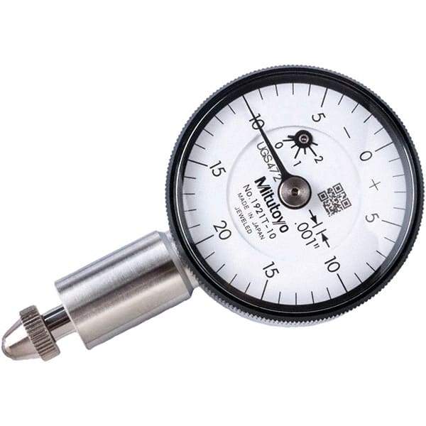 Mitutoyo - 0.1" Range, 0-20-0 Dial Reading, 0.001" Graduation Dial Drop Indicator - 1.22" Dial, 0.04" Range per Revolution, 0.001" Accuracy, Revolution Counter - Americas Industrial Supply