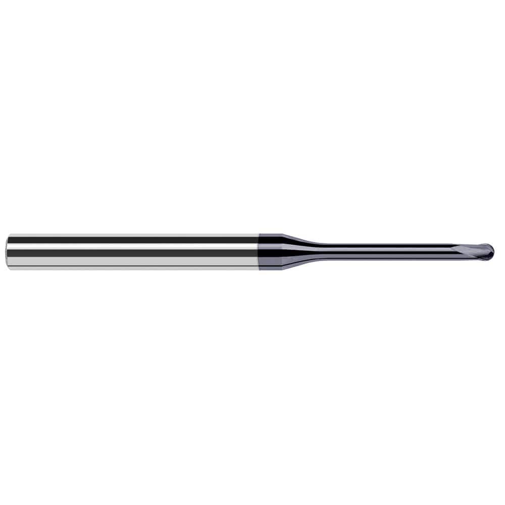 Harvey Tool - Ball End Mills; Mill Diameter (Inch): 3/32 ; Mill Diameter (Decimal Inch): 0.0930 ; Number of Flutes: 2 ; Length of Cut (Decimal Inch): 0.0740 ; Material: Solid Carbide ; Overall Length (Inch): 4 - Exact Industrial Supply