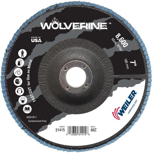 7″ Vortec Pro Abrasive Flap Disc, Flat, Phenolic Backing, 60Z, 7/8″ Arbor Hole - Americas Industrial Supply