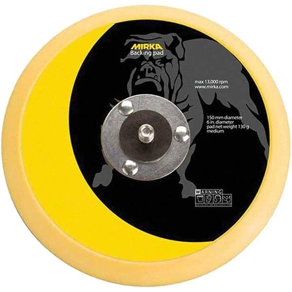 Mirka - 6" Diam Adhesive/PSA Disc Backing Pad - Medium Density, 12,000 RPM - Americas Industrial Supply