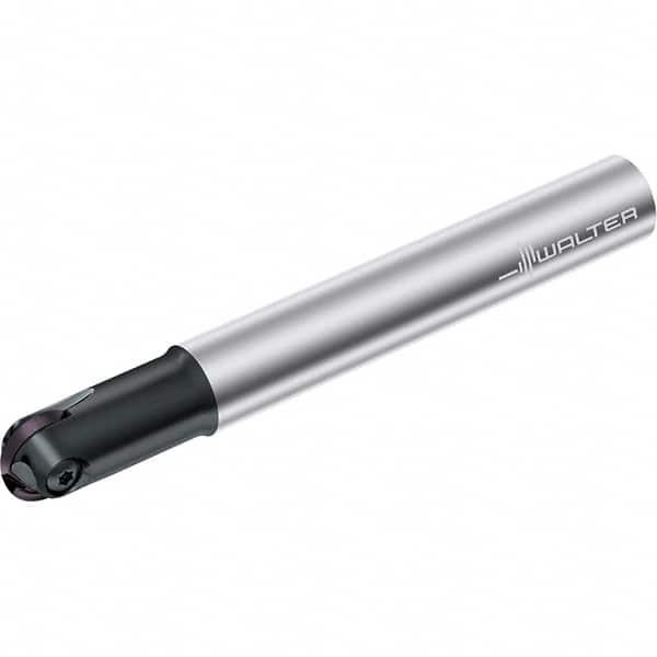 Walter - 9.525mm Cut Diam, 5mm Max Depth of Cut, 12.7mm Shank Diam, 130mm OAL, Indexable Ball Nose End Mill - 18,900 Max RPM - Americas Industrial Supply