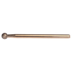 1/4″ Electroplated CBN Mandrel 100 Grit Spherical Ball end - Americas Industrial Supply