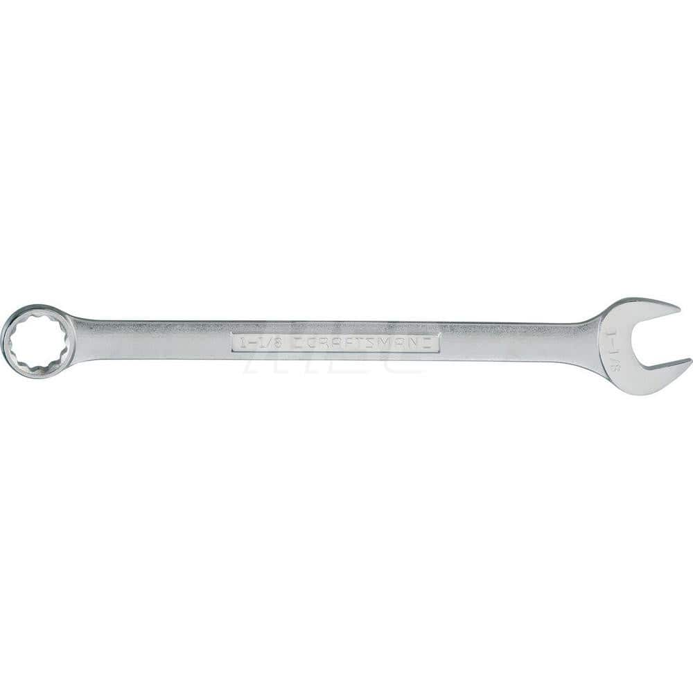 Combination Wrench: Steel, Polished Chrome-Plated