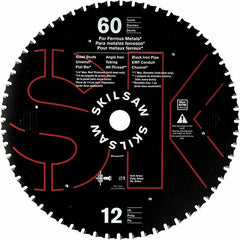 Skilsaw - 12" Diam, 1" Arbor Hole Diam, 60 Tooth Wet & Dry Cut Saw Blade - Carbide-Tipped, Cutoff Action, Standard Round Arbor - Americas Industrial Supply