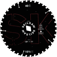 Skilsaw - 10-1/4" Diam, 1" Arbor Hole Diam, 40 Tooth Wet & Dry Cut Saw Blade - Cermet-Tipped, Cutoff Action, Diamond Arbor - Americas Industrial Supply