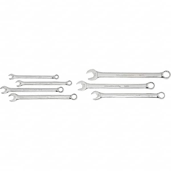 GearWrench - 7 Piece, 3/8" to 3/4", 12 Point Ratcheting Combination Wrench Set - Inch Measurement Standard, Chrome Finish, Comes in Nylon Roll - Americas Industrial Supply