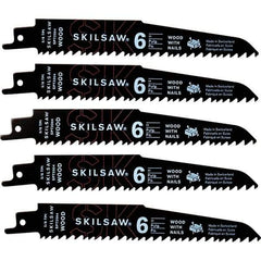 Skilsaw - 9" Long x 1" Thick, Bi-Metal Reciprocating Saw Blade - Straight Profile, 5 to 8 TPI, Toothed Edge, Universal Shank - Americas Industrial Supply